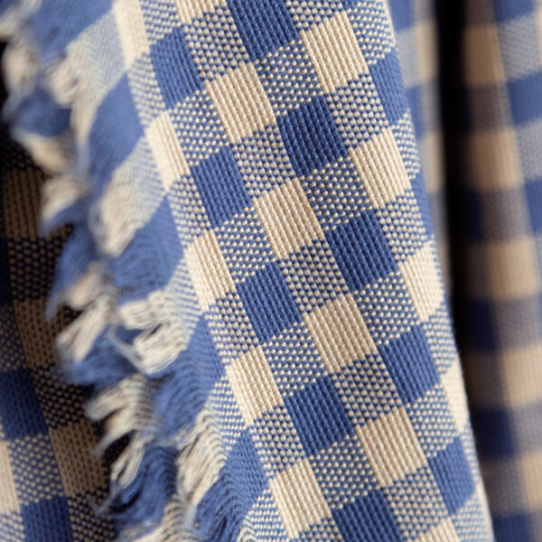 BLUE AND BEIGE COTTON FABRIC