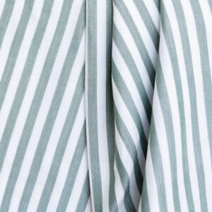 GREEN AND WHITE STRIPES COTTON FABRIC